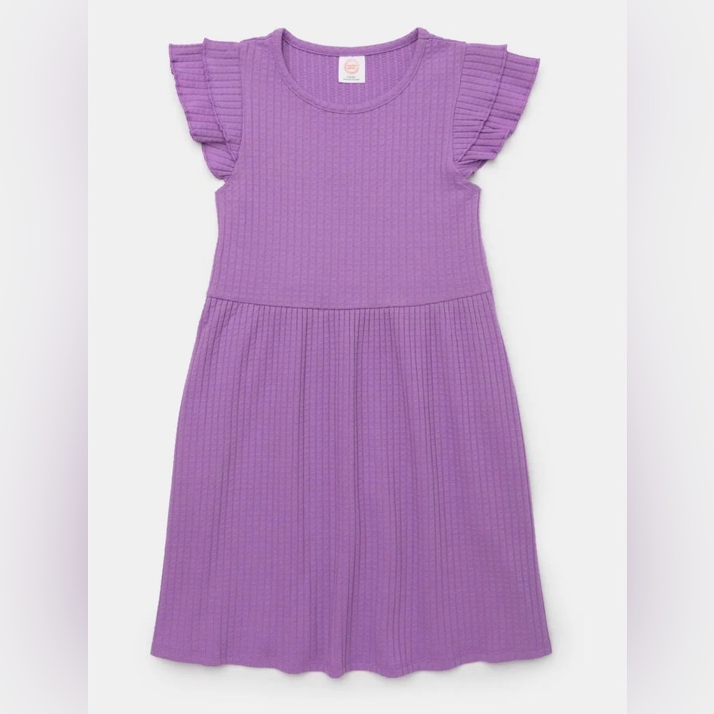Wonder Nation Girls Textured Ruffle Dress